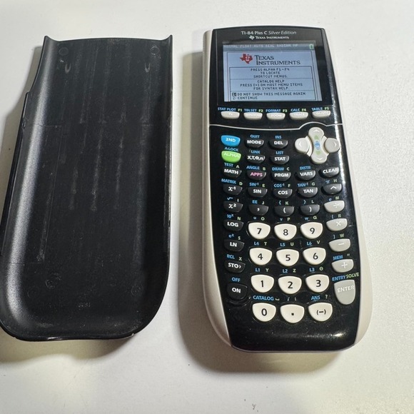 Texas‎ Instruments TI-84 Plus C Silver Edition Black Graphing Calculator & Cover
